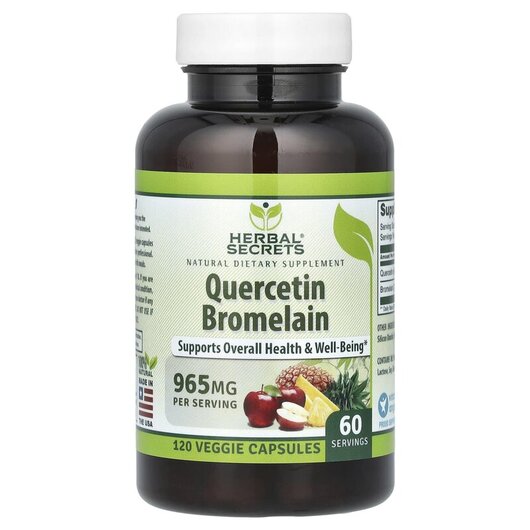 Основне фото товару Herbal Secrets, Quercetin Bromelain, Кверцетин, 120 капсул