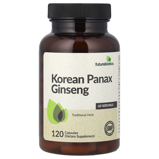 Основне фото товару Future Biotics, Korean Panax Ginseng, Женьшень, 120 капсул