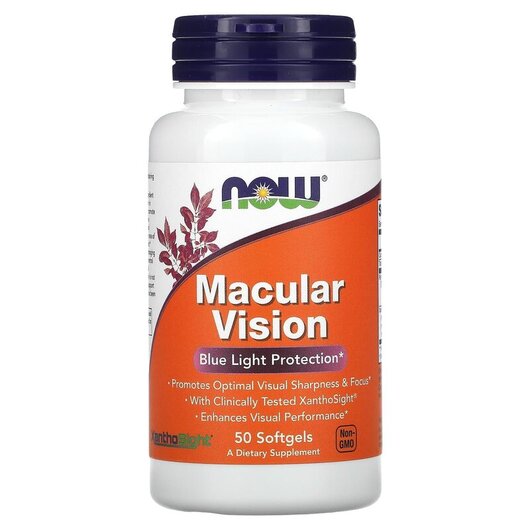 Основное фото товара NOW Foods, Поддержка здоровья зрения, Macular Vision, 50 капсул