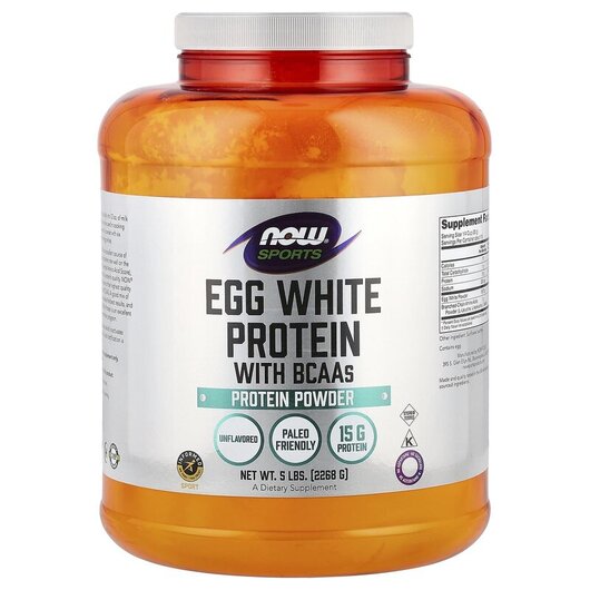 Основное фото товара NOW Foods, Протеин, Sports Egg White Protein Powder, 2268 г