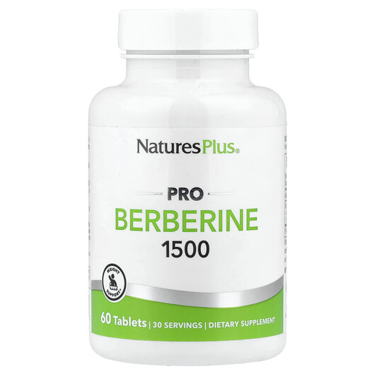 Основне фото товару Pro Berberine 1500 mg Основне фото товару Natures Plus, Pro Berberine 1500 mg, Берберин, 60 таблеток