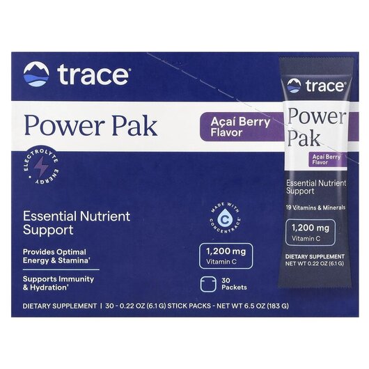 Основное фото товара Trace, Электролиты, Electrolyte Stamina PowerPak, 30 шт