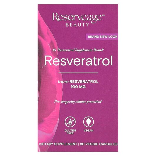 Основное фото товара Resveratrol 100 mg Основное фото товара ReserveAge Nutrition, Ресвератрол, Resveratrol 100 mg, 30 капсул