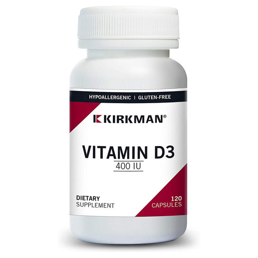 Основне фото товару Vitamin D-3 400 IU Hypoallergenic Основне фото товару Kirkman, Vitamin D-3 400 IU Hypoallergenic 120, Вітамін D3, 120 к