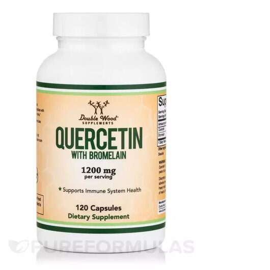 Основное фото товара Quercetin with Bromelain 1200 mg Основное фото товара Кверцетин и Бромелайн, Quercetin with Bromelain 1200 mg, 120 капс