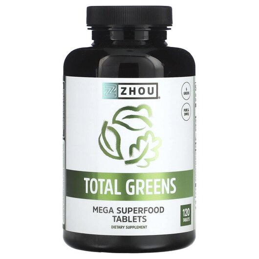 Основне фото товару Total Greens Основне фото товару Zhou Nutrition, Total Greens, Суперфуд, 120 таблеток