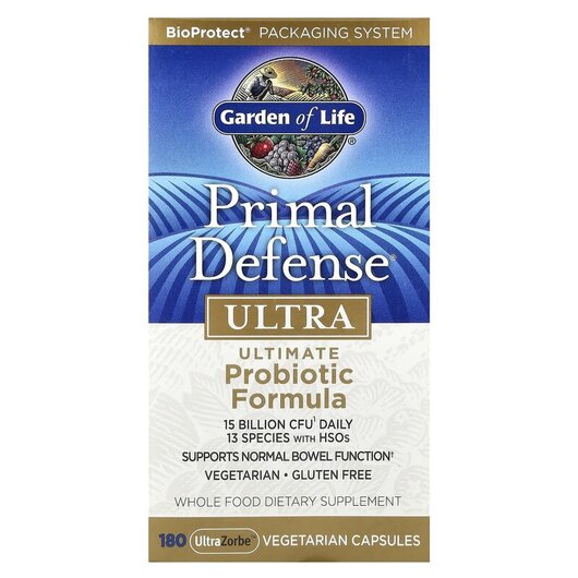Основное фото товара Garden of Life, Пробиотики, Primal Defense Ultra, 180 капсул