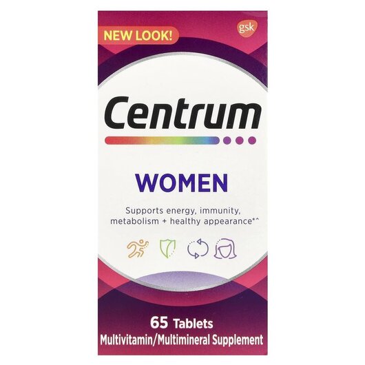 Основное фото товара Women Multivitamin Основное фото товара Centrum, Витамины для женщин, Women Multivitamin, 65 таблеток