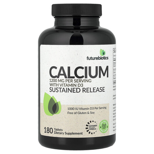 Основне фото товару Calcium With Vitamin D3 Sustained Release, Кальцій, 180 таблеток