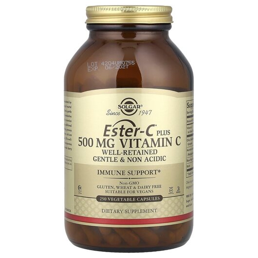 Основное фото товара Ester-C Plus 500 mg Vitamin C Основное фото товара Solgar, Эстер-С, Ester-C Plus 500 mg Vitamin C, 250 капсул