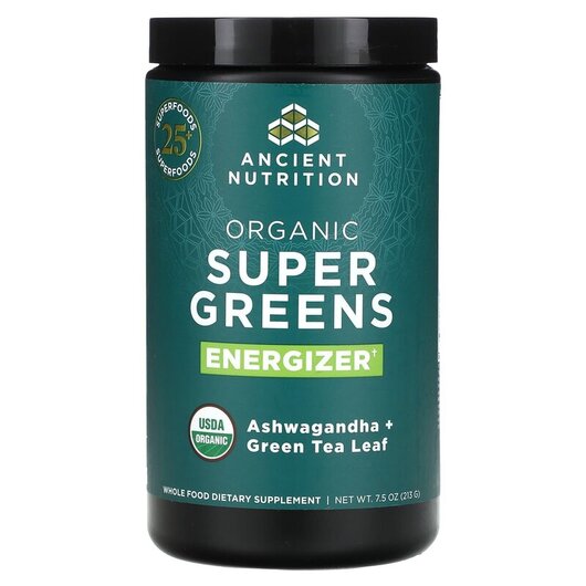 Основное фото товара Ancient Nutrition, Супергринс, Organic Super Greens Energizer, 21