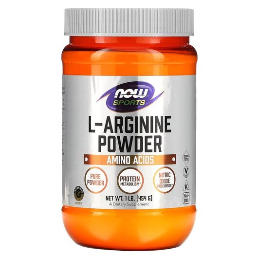 Основне фото товару NOW Foods, L-Arginine Powder, L-Аргінін в порошку, 454 г