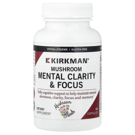 Основное фото товара Kirkman, Грибы, Mushroom Mental Clarity & Focus, 60 капсул