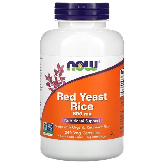 Основное фото товара Red Yeast Rice 600 mg Основное фото товара NOW Foods, Красный дрожжевой рис, Red Yeast Rice 600 mg, 240 капс