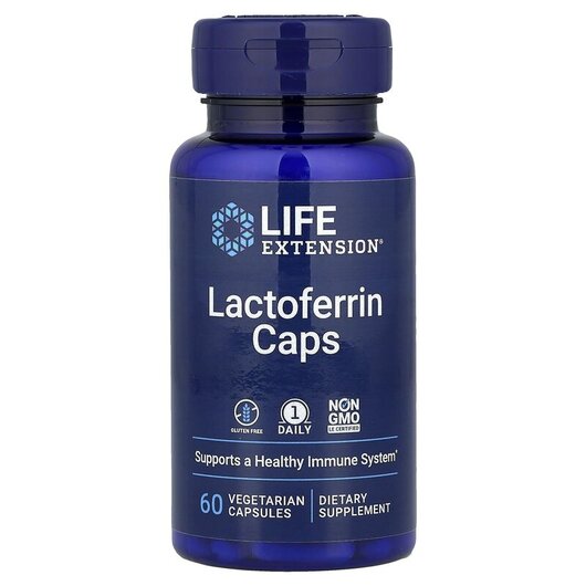 Основне фото товару Life Extension, Lactoferrin Caps, Лактоферрин, 60 капсул