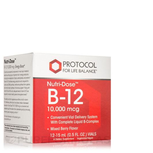 Основне фото товару Nutri-Dose B-12 10000 mcg Mixed Berry, Вітамін B12 Кобаламін, 12-