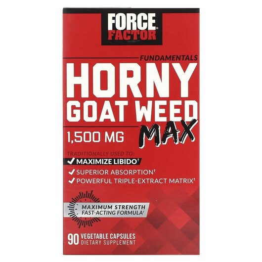 Основное фото товара Горянка, Fundamentals Horny Goat Weed Max 1500 mg, 90 капсул