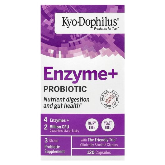 Основное фото товара Kyo-Dophilus Enzyme+ Probiotic 2 Billion CFU Основное фото товара Kyolic, Ферменты, Enzyme+ Probiotic, 120 капсул