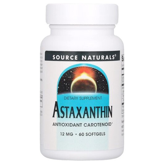 Основное фото товара Astaxanthin 12 mg Основное фото товара Source Naturals, Астаксантин 12 мг, Astaxanthin 12 mg 60, 60 капс