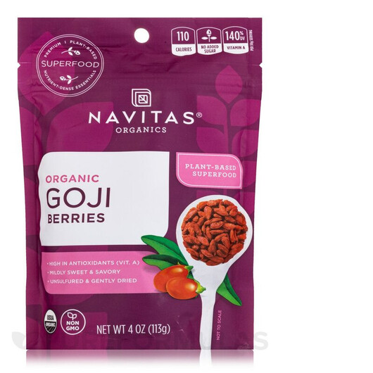 Основное фото товара Navitas Organics, Ягоды Годжи, Organic Goji Berries, 113 г