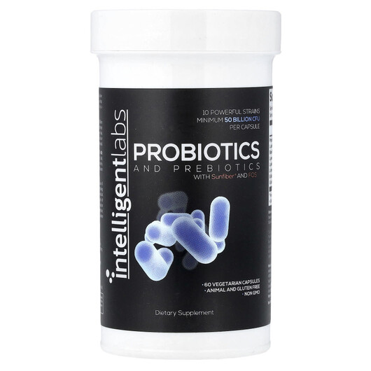 Основное фото товара Probiotics and Prebiotics 50 Billion CFU Основное фото товара Пребиотики, Probiotics and Prebiotics 50 Billion CFU, 60 капсул