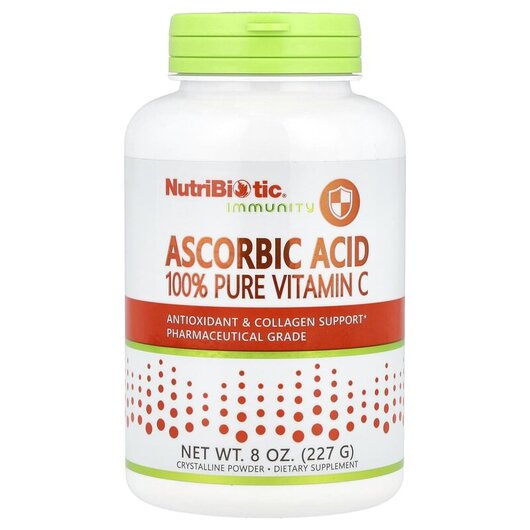 Основне фото товару NutriBiotic, Ascorbic Acid 100% Pure, Вітамін C в порошку, 227 г