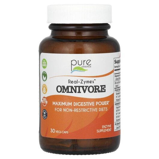 Основное фото товара Real-Zymes Omnivore Основное фото товара Pure Essence, Ферменты, Real-Zymes Omnivore, 30 капсул