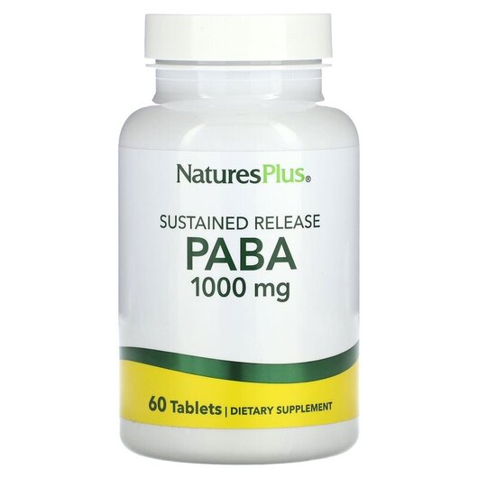 Основне фото товару Sustained Release PABA 1000 mg, 4-Амінобензойна кислота, 60 табле