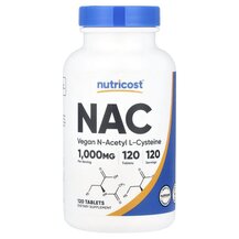 N-ацетилцистеїн NAC 1000 mg Nutricost 120 таблеток