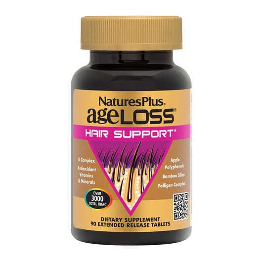 Основное фото товара AgeLoss Hair Support Extended Release Tablets Основное фото товара AgeLoss Hair Support Extended Release, Поддержка роста волос, 90