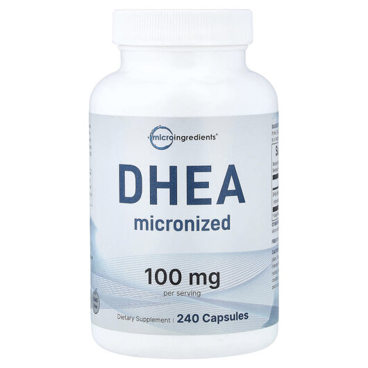 Основне фото товару DHEA, 33.3 mg Основне фото товару Micro Ingredients, DHEA, 33.3 mg, Підтримка гормонів, 240 капсул