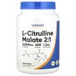 Фото товару L-Citrulline Malate 2:1 Unflavored Фото товару Nutricost, L-Citrulline Malate 2:1 Unflavored, L-Цитрулін, 1.2 кг