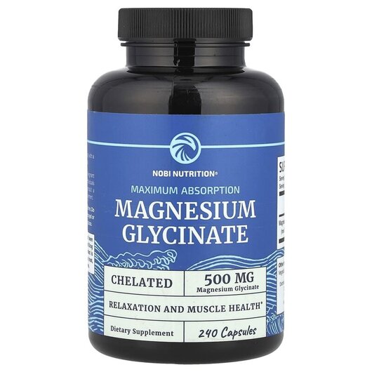 Основное фото товара Nobi Nutrition, Магний Глицинат, Magnesium Glycinate, 240 капсул