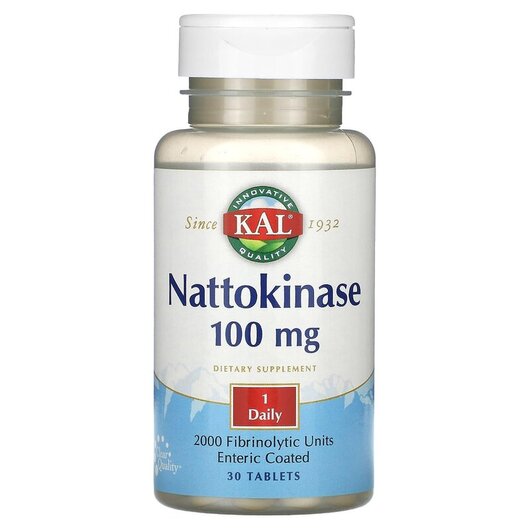 Основное фото товара Nattokinase 100 mg Основное фото товара KAL, Наттокиназа, Nattokinase 100 mg, 30 таблеток