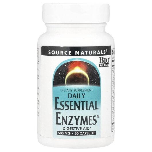 Основное фото товара Source Naturals, Ферменты, Daily Essential Enzymes 500 mg, 60 кап