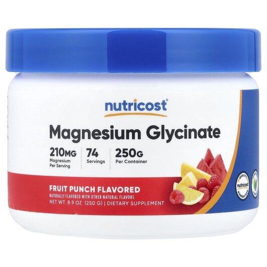 Основное фото товара Nutricost, Магний Глицинат, Magnesium Glycinate Fruit Punch, 250 