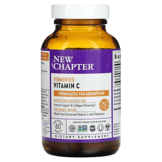 Основне фото товару Fermented Vitamin C 250 mg Основне фото товару Fermented Vitamin C 250 mg, Ферментований Вітамін C, 60 таблеток