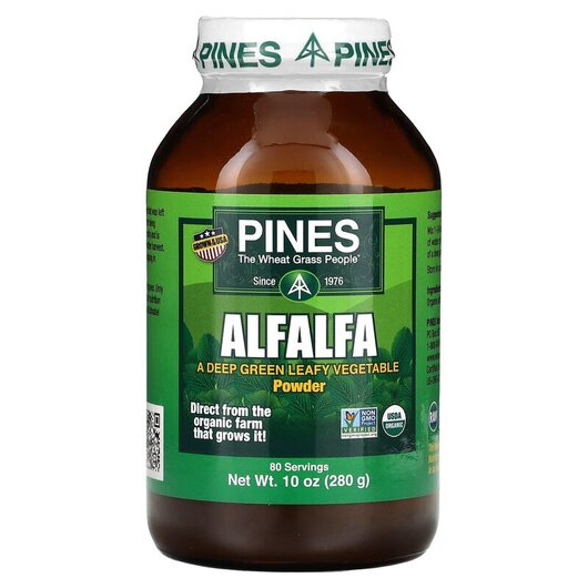 Основное фото товара Pines International, Люцерна, Alfalfa Powder, 280 г