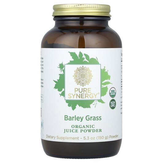 Основне фото товару Pure Synergy, Juice Powder Barley Grass, Ячмінь, 150 г