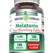 Фото товару Amazing Formulas Melatonin Strawberry Flavor Фото товару Amazing Formulas Melatonin Strawberry, Мелатонін, 180 Fast Dissol