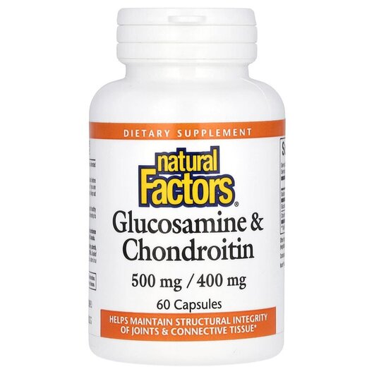 Основное фото товара Glucosamine 500 mg Chondroitin 400 mg, Глюкозамин Хондроитин, 60 