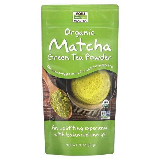 Основное фото товара Real Tea Organic Matcha Green Tea Powder Основное фото товара NOW Foods, Чай Матча, Matcha Green Tea, 85 г