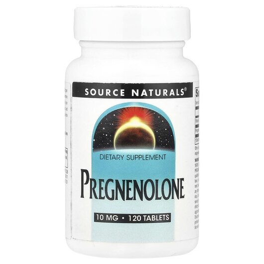 Основне фото товару Pregnenolone 10 mg Основне фото товару Source Naturals, Pregnenolone 10 mg, Прегненолон 10 мг, 120 табле