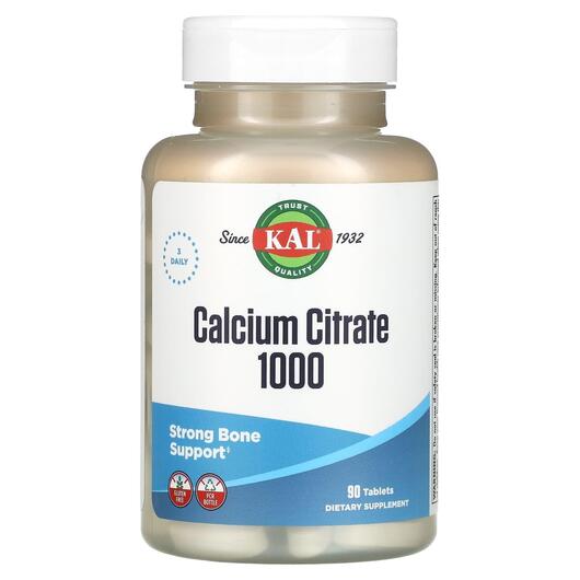 Основне фото товару Calcium Citrate 333 mg Основне фото товару KAL, Calcium Citrate, Цитрат Кальцію, 90 таблеток
