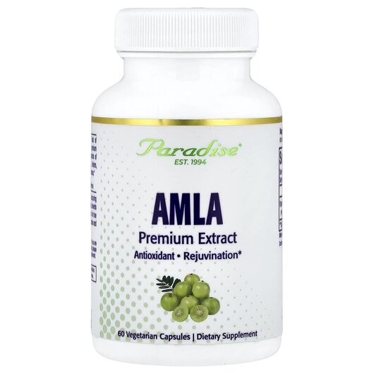 Основне фото товару Amla Основне фото товару Paradise Herbs, Amla 60 Vegetarian, Amla, 60 Вегетаріанські капсу
