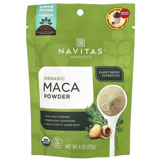 Основне фото товару Organic Maca Powder Основне фото товару Navitas Organics, Organic Maca Powder, Мака, 113 г