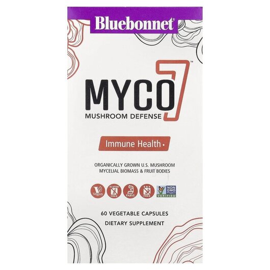 Основне фото товару Bluebonnet Nutrition, Myco7 Mushroom Defense, Гриби, 60 капсул