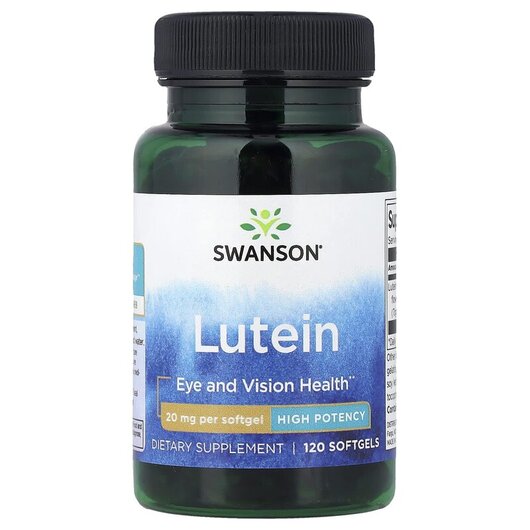 Основне фото товару Lutein High Potency 20 mg Основне фото товару Swanson, Lutein High Potency 20 mg, Лютеїн, 120 капсул