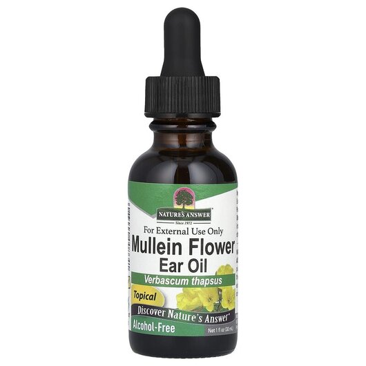 Основное фото товара Nature's Answer, Тинитус, Mullein Flower Ear Oil Alcohol Fre