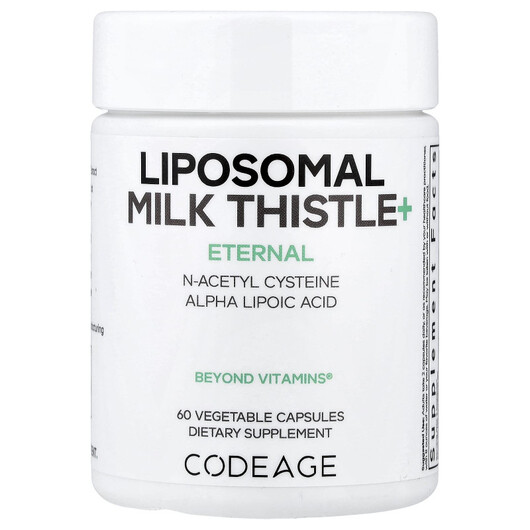 Основне фото товару CodeAge, Liposomal Milk Thistle+, Розторопша, 60 капсул